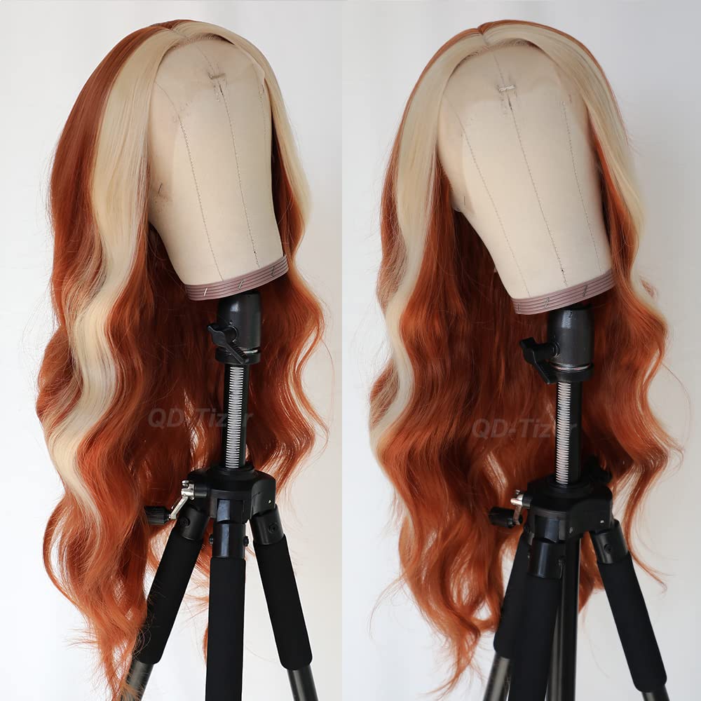 Amazon.com : QD-Tizer Ginger Orange Wig with Blonde Highlights